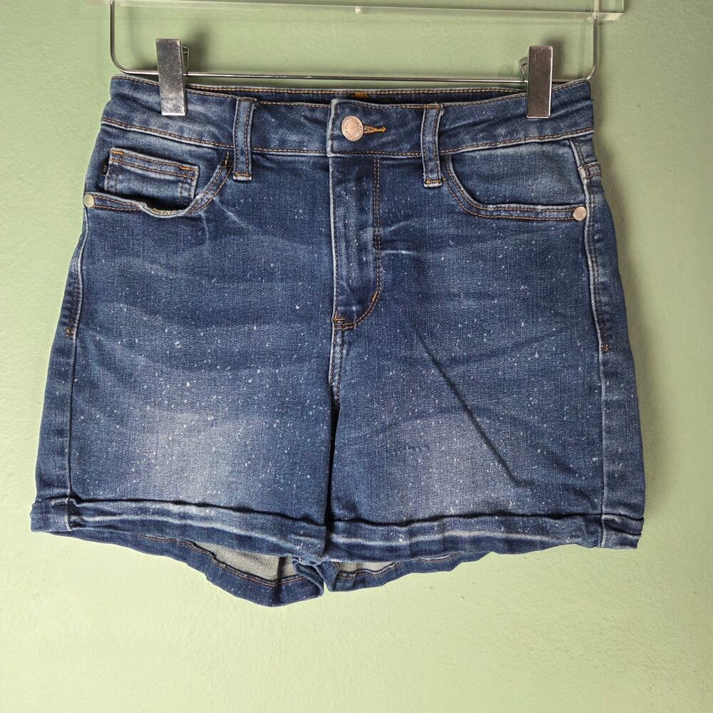 Judy Blue Womens Splattered High Waisted Denim Jean Shorts Size Small Summer